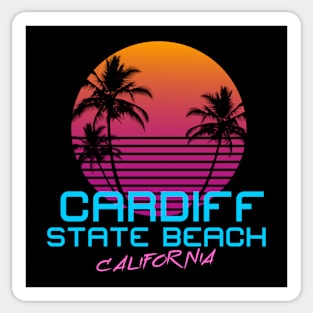 Cardiff State Beach California Retro 80's Sticker